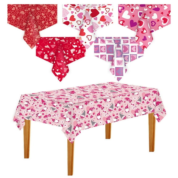 Guanhe Valentine's Day Decor Tablecloths 54'' x 108'' Red Large Size Rectangle Tablecloths Proposal Scene Layout Curtain Background Cloth Decoration Indoor Outdoor