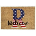 thumbnail image 1 of Guanhe Welcome Mats 4th of July Decorations Patriotic Coir Doormat Entryway Rug 26 Letter Print Independence Day Decorations 24x16Inches(R), 1 of 2