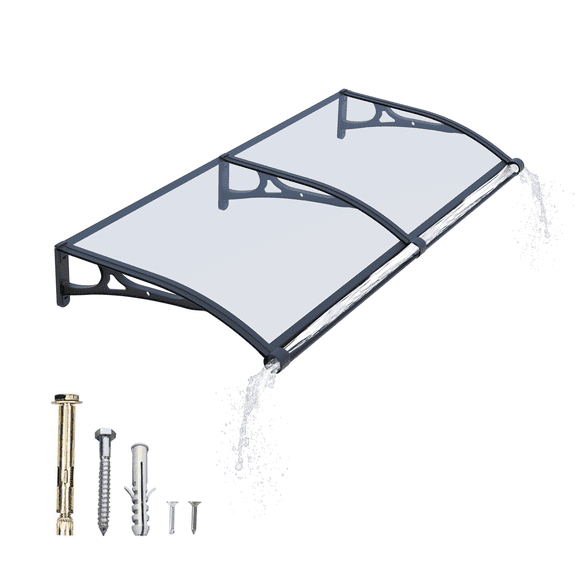 Guansu Large Window Awning - Solid Endurance Board, Aluminum Bracket & Drainage Waterproof for Balcony, Yard