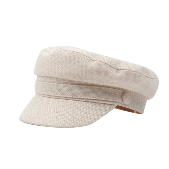 Guanyst Cotton Navy Hat Women's Versatile British Beret One Size Beige