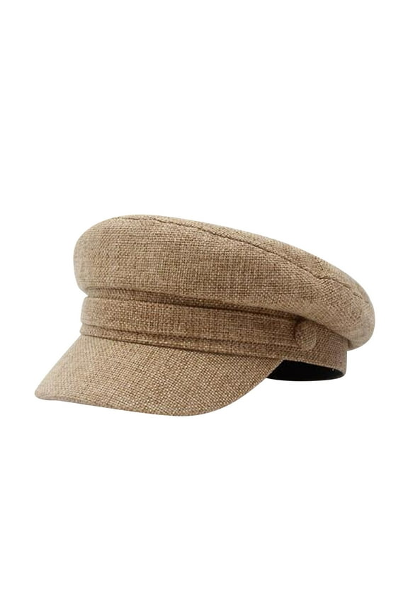 Cotton Navy Hat Women's Versatile British Beret One Size Khaki