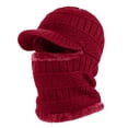 thumbnail image 1 of Guanyst Winter Knitted Hat Warm Cycling Ski Women Windproof Hood Heavyweight Thermal One Size Red, 1 of 2