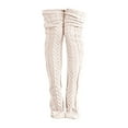 thumbnail image 1 of Gkeoshab Women's Cable Knitted Thigh High Boot Socks Extra Long Winter Stockings Over Knee Leg Warmers Beige One Size, 1 of 4
