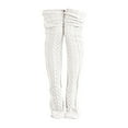 thumbnail image 1 of Gkeoshab Women's Cable Knitted Thigh High Boot Socks Extra Long Winter Stockings Over Knee Leg Warmers White One Size, 1 of 4