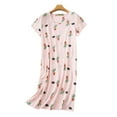 thumbnail image 1 of Guanyst Women's Cotton Nightgown Sleepwear Short Sleeves Nightshirt Casual Print Sleepdress Loose Comfy Pajama, 1 of 4