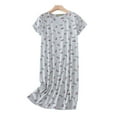 thumbnail image 1 of Guanyst Women's Cotton Nightgown Sleepwear Short Sleeves Nightshirt Casual Print Sleepdress Loose Comfy Pajama, 1 of 4
