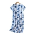 thumbnail image 1 of Guanyst Women's Cotton Nightgowns Long Sleeve Above Knee Vivid Print Nighties Sleepshirts Dress Sleepwear Autumn, 1 of 4