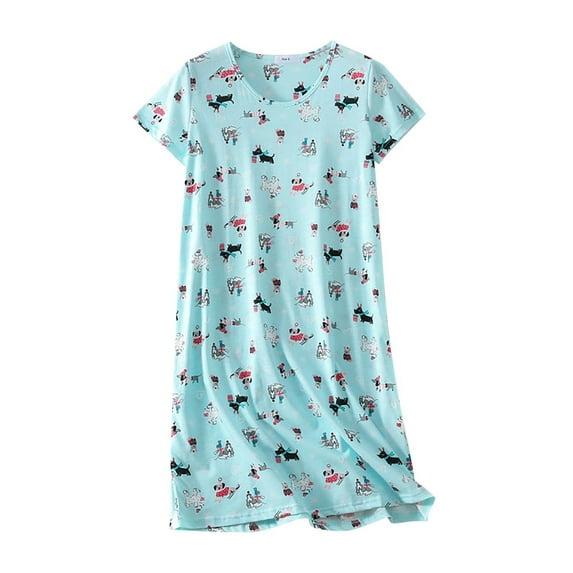 Guanyst Women's Nightgown Cotton Sleepshirts Long Sleeve Nightshirt Loose Comfy Pajama