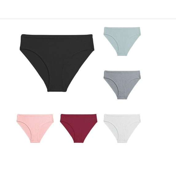 Guanyst Women's Physiological Panties, No Show Underwear for Women Seamless High Cut Briefs Mid-waist Soft No Panty Lines,Pack of 6