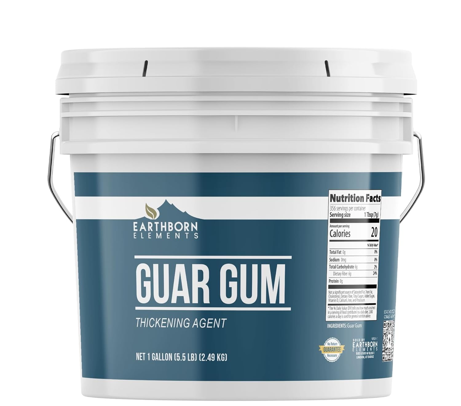 Guar Gum Powder, 1 Gallon, GlutenFree Food Thickener & Binder, Baking, Resealable Bucket