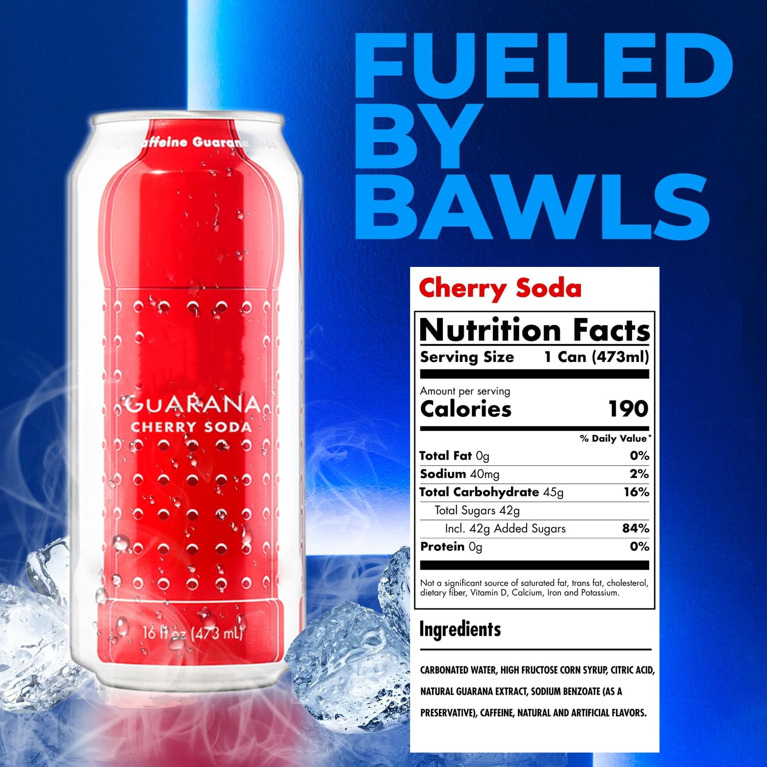 Guarana Cherry, Guarana Drink, Guarana Soda, Guarana Fueled Soda for Energy, High Energy