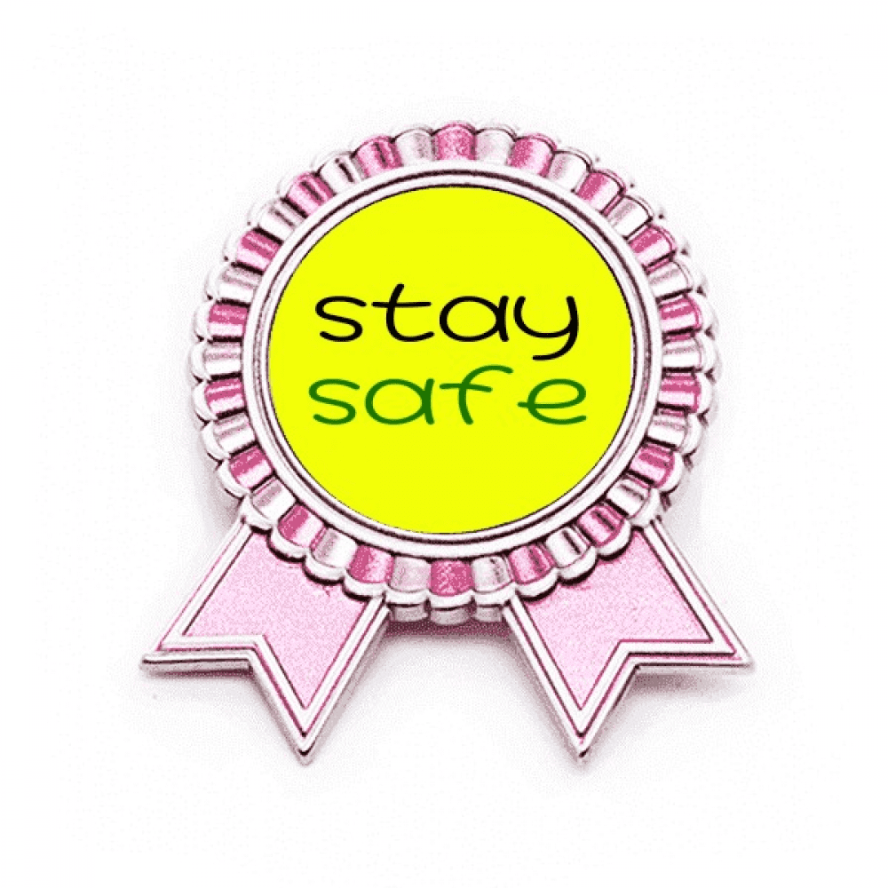 Guarantee Safety Violation Badge Brooch Pin Pink Winner Award Medal
