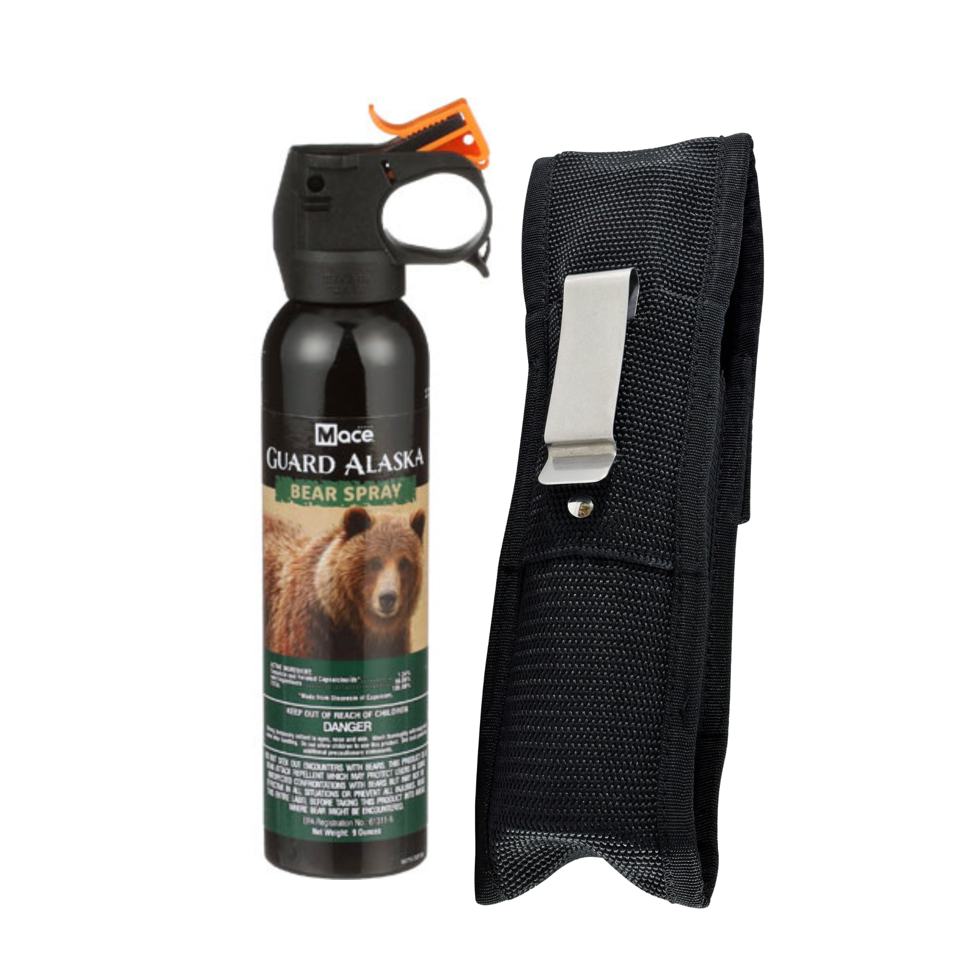 Guard Alaska 9 oz. Bear Spray Repellent + Tactical Belt Clip Holster