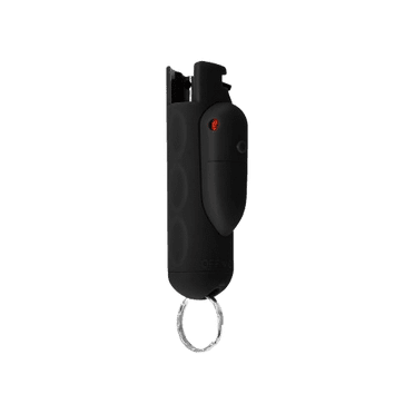 Pepper Spray With Laser Sight, Finger Grip & Safety Lock, 16ft Range, Black Assist Pepper Spray Keychain, Self-Defense By Guard Dog Security