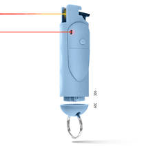 Guard Dog Security AccuFire 2 Laser Sight Pepper Spray - Finger Grip - Maximum Strength - Safety Lock - Laser Assist Keychain Pepper Spray - Instant Release - 16ft Range - UV Dye - Airy Blue