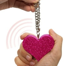 Guard Dog Security Heartbeat Keychain Alarm - 130 dB Siren - Stylish Rhinestone Design Keychain – Plastic - Pink