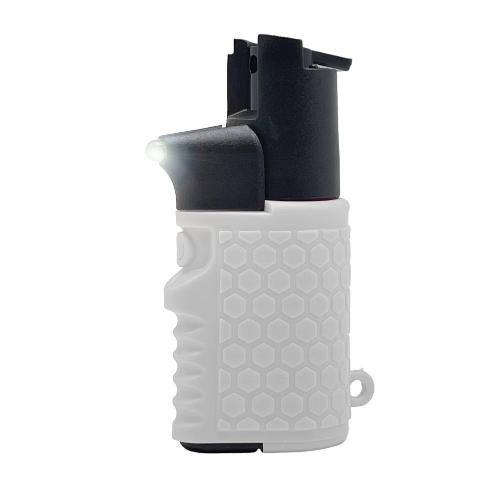 Pepper Spray with Flashlight - 16 ft Range, ‎0.5 oz, White pepper spray ...