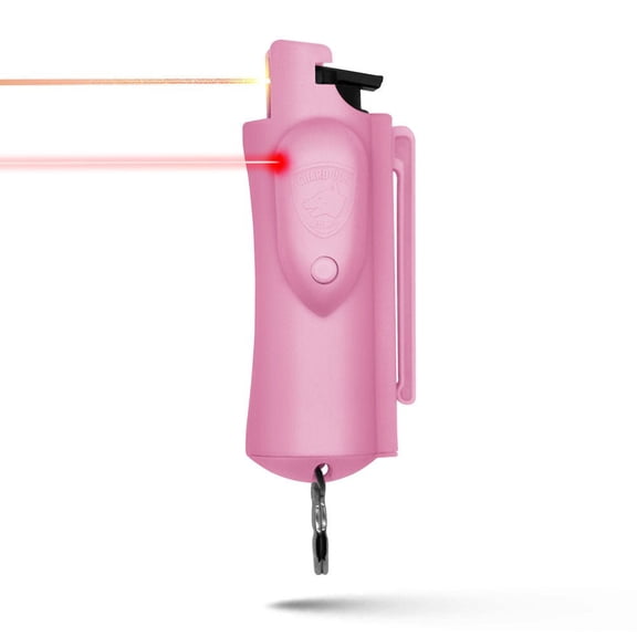 Guard Dog Security Pepper Spray with Laser Sight, 16 ft Range, 0.5 oz, Pink, Keychain, 1 Pack, New, Pocket Pepper Spray