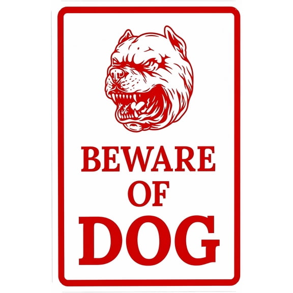 Guard Dog Warning Sign - 8"x12", Security Metal Decor for Business, Office, Yard, Street, Home, Pet Perimeters