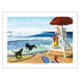 thumbnail image 1 of Guard Dogs - Playing on the Beach - From an Original Color Painting by Scott Westmoreland - Bamboo Fine Art 290gsm Paper Print (Unframed) 24x32in, 1 of 4