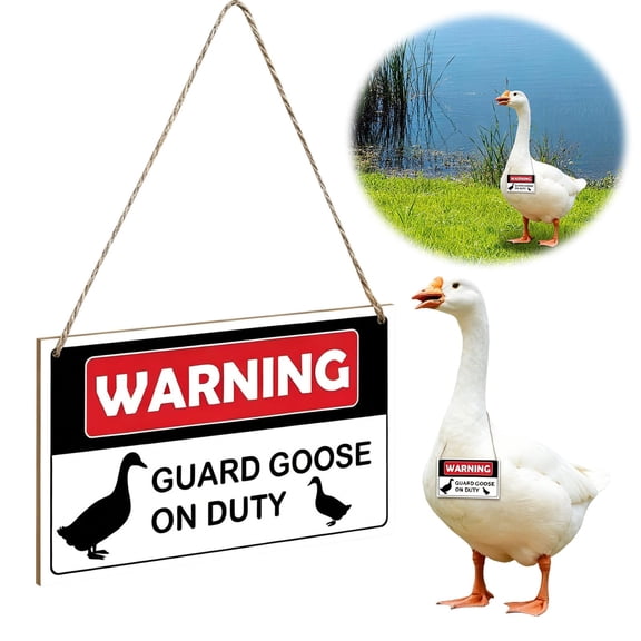 Guard On Duty Hanging Wooden Sign Decor, Pond Lake Decorative Plaque Display, Outdoor Security Alert Accent Piece, Waterfront Area Warning Ornament, Rustic Home Decor