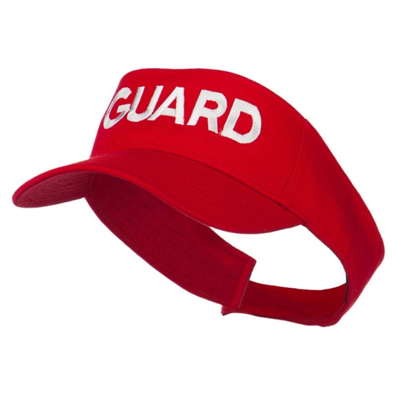 Guard Embroidered Cotton Twill Sun Visor - Red OSFM