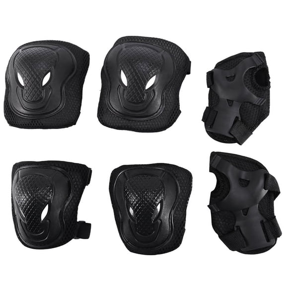 Guard Knee Pads and Elbow Pads Support Protection Safety Protective Pads Set for Adult Skate Protective Gear,6 * Skating Protective Gears,black