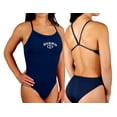 thumbnail image 1 of Adoretex Girl's/Women's Guard Polyester Thin Trap Open Back Swimsuit (FGP05) - Navy - 32, 1 of 5