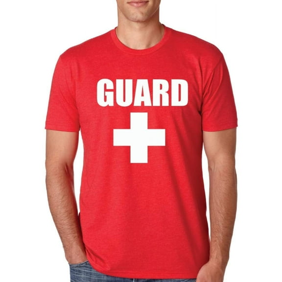 Guard T-Shirt Unisex Red Pool Ocean Lake Uniform Clothing (S)