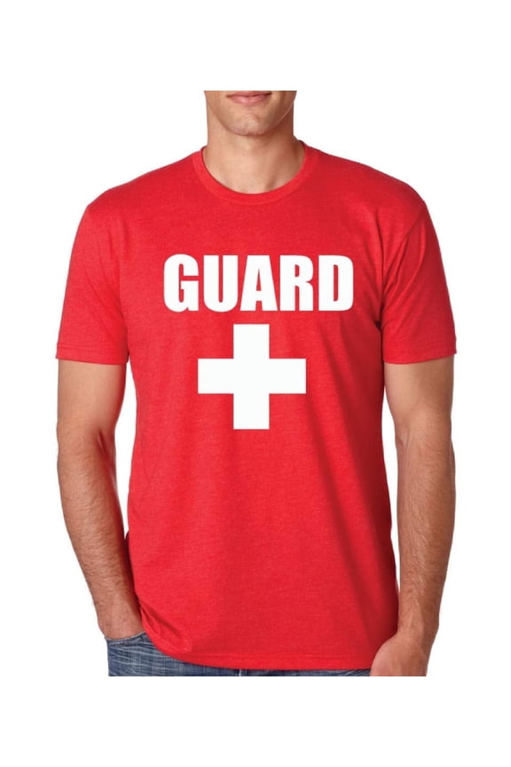 Guard T-Shirt Unisex Red Pool Ocean Lake Uniform Clothing (S)