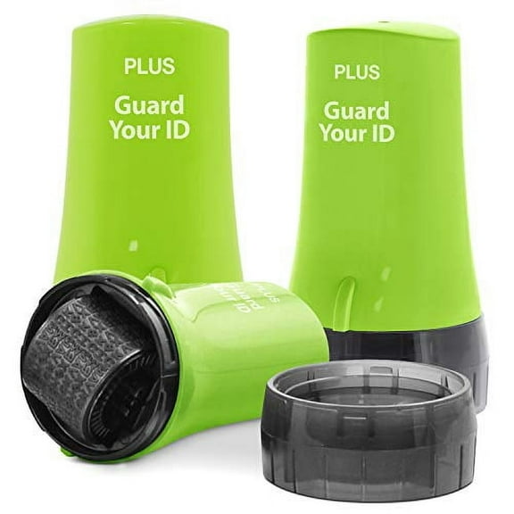 Guard Your ID Advanced 2.0 Roller Stamp Anti-Theft Protection for Data and Security Prevention Stamping (Regular 3-Pack, Green)