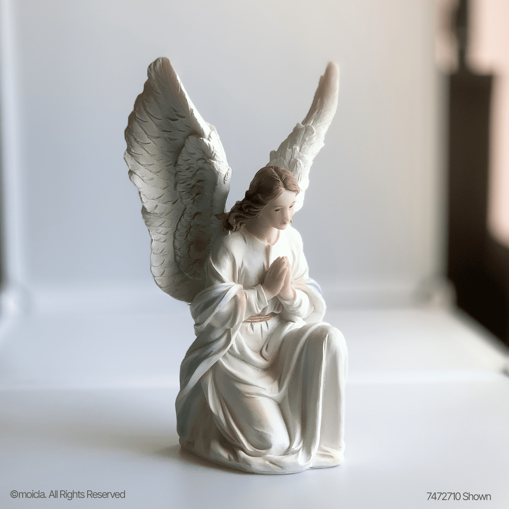 Guardian Angel Resin Statue 10 in. tall Catholic Figurine