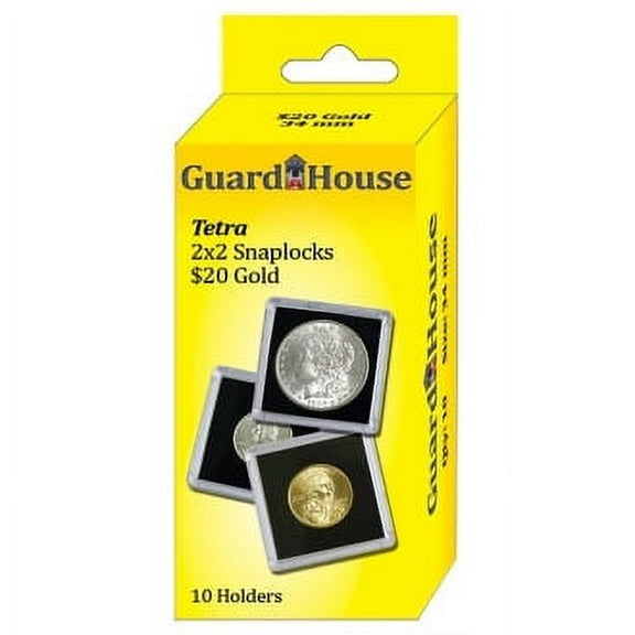 Guardhouse-2x2 20 Dollar Gold Tetra Snaplock,Coin Holders-10 ea.