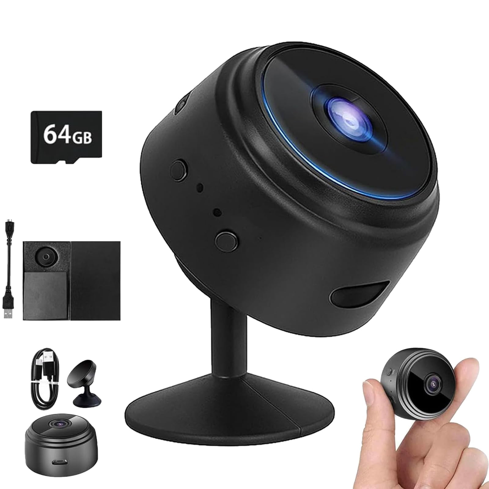 Guardhouse Camera, Guard House Security Camera, 1080p HD Magnetic Mini Wireless WiFi Cameras, with Wide-Angle Lens ＆ Smart Alarm for Home, Door, Garage (1Set)