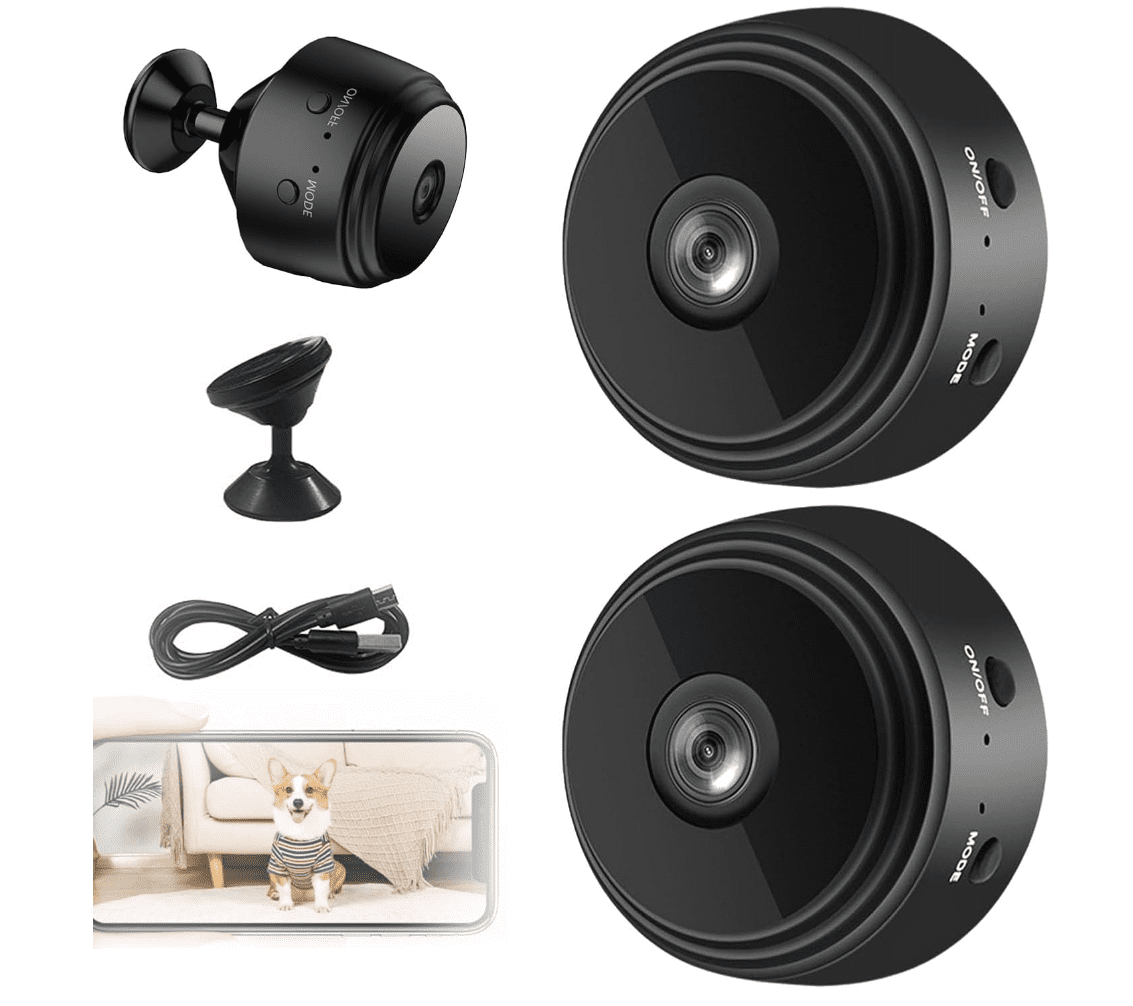 Guardhouse Camera, Guard House Security Camera, 1080p HD Magnetic Mini Wireless WiFi Cameras, with Wide-Angle Lens ＆ Smart Alarm for Home, Door, Garage (2pcs)