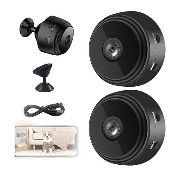 Guardhouse Camera, Guard House Security Camera, 1080p HD Magnetic Mini Wireless WiFi Cameras, with Wide-Angle Lens & Smart Alarm for Home, Door, Garage (2pcs)