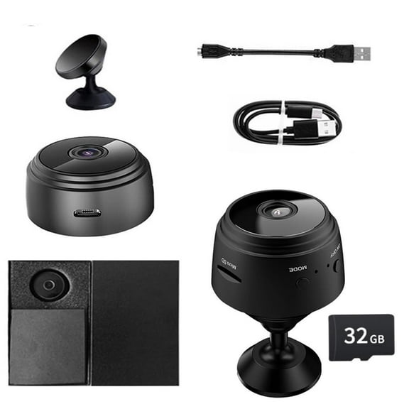 Guardhouse Camera, Guardhouse Watcheye Security Camera, Mini Guard Cam, Magnetic Mini Security Camera, 1080p Hd Secret Scope Hidden Camera with Audio Indoor(Snap-on style, With 32GB)