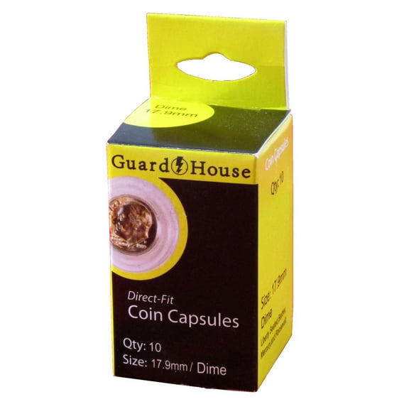 Guardhouse Direct-Fit Coin Capsules - Dime 18mm - 10 Pack