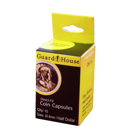Guardhouse Direct-Fit Coin Capsules - Half Dollar 30.6mm - 10 Pack