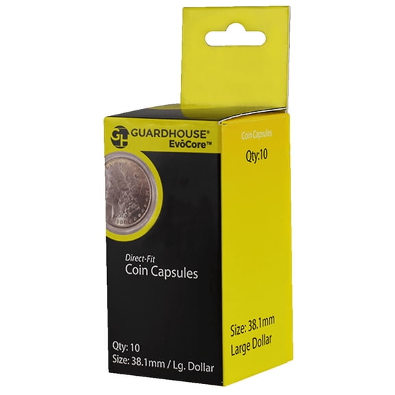 Guardhouse Direct-Fit Coin Capsules - Large Dollar 38.1mm - 10 Pack