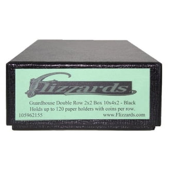 Guardhouse Double Row 2x2 Storage Box, Black - 10 x 4 x 2