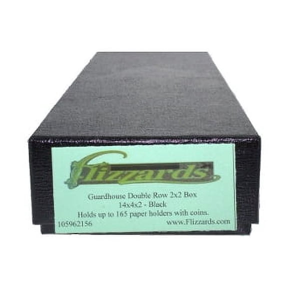 Guardhouse Double Row 2x2 Storage Box, Black - 14 x 4 x 2