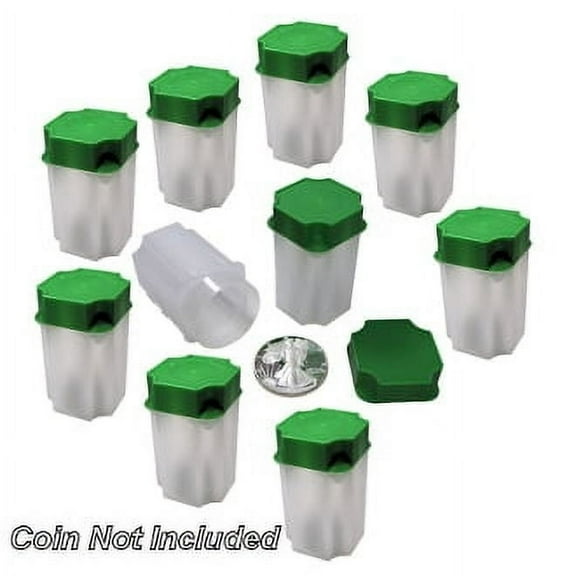 Guardhouse Green Coin Tubes for Coins, 10 Pack