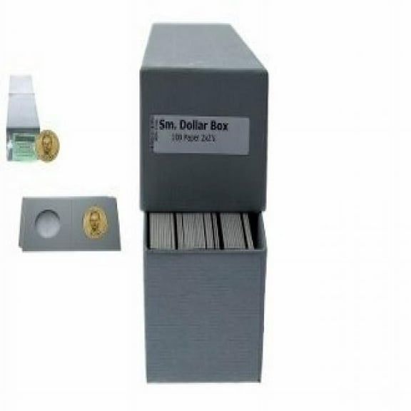 Guardhouse Grey/Small Dollar Coin Box with 100 flips, 2x2x8.5"
