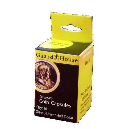 Guardhouse Half Dollar 30.6mm Direct Fit Coin Capsules, 10 pack