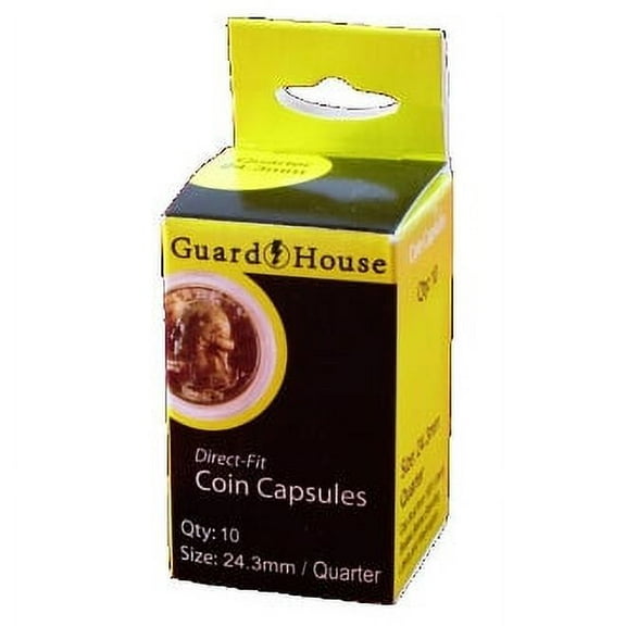 Guardhouse Quarter 24.3mm Direct Fit Coin Capsules, 10 pack