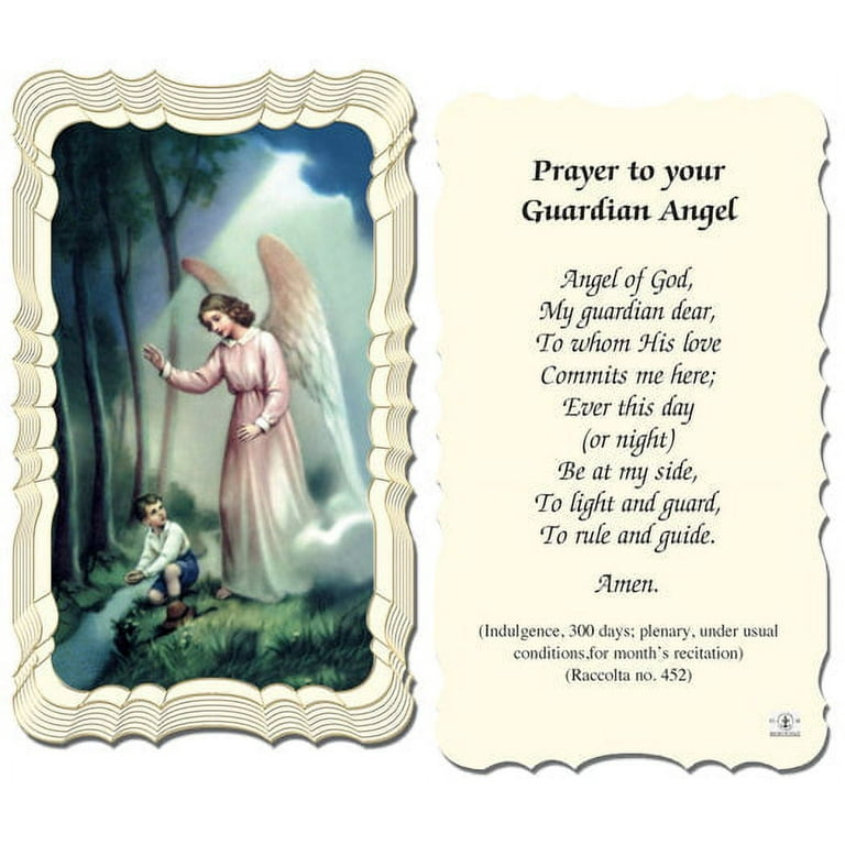 Guardian Angel Catholic Prayer Holy Card with Prayer on Back, Pack