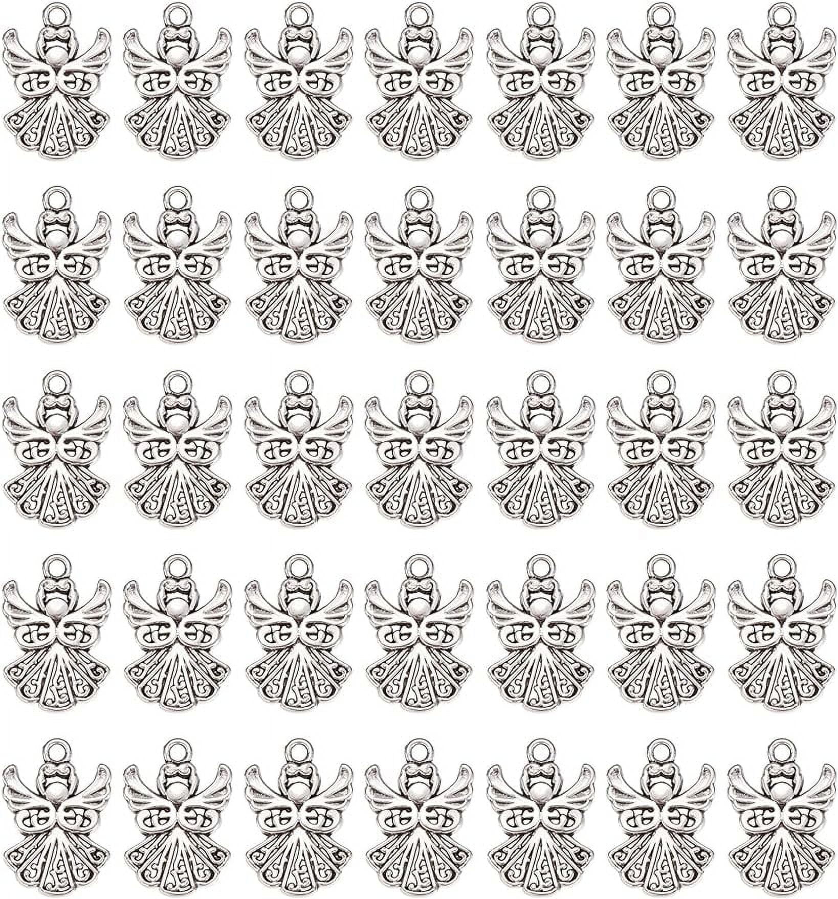 50-Piece Mushroom Charms Bulk Set - Antique Silver Magic Plant Pendants For Jewelry Making