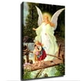 thumbnail image 1 of Guardian Angel With Children On Bridge Poster Canvas Picture Printing Wall Art Decoration Posters Aesthetic Living Room Bedroom Home Background Decor (Framed,12×18inch), 1 of 7