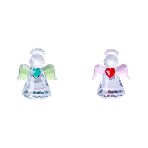 Guardian Angel Figurine Set - 2.68" 2PCS Glass Angel Ornaments for Home Decor, Tabletop Displays & Gifts for Wedding Anniversary, Birthday, Valentine's Day